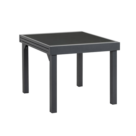 35" Gray Square Glass Extendable Outdoor Side Table