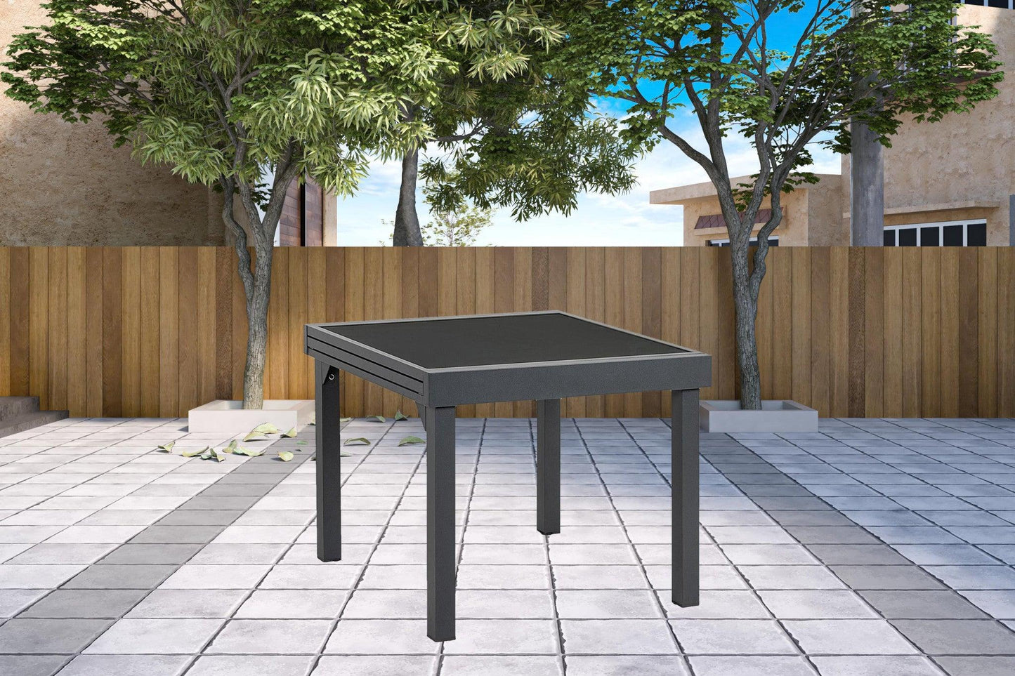 35" Gray Square Metal Extendable Outdoor Side Table - FurniFindUSA