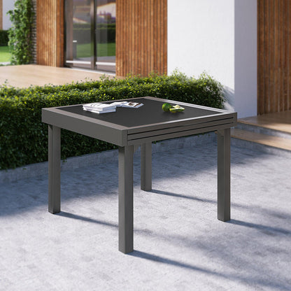 35" Gray Square Metal Extendable Outdoor Side Table - FurniFindUSA