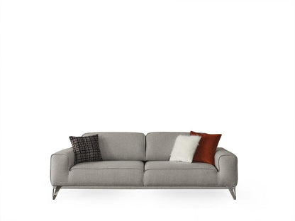 90" Light Gray Linen Sleeper Sofa With Toss Pillows HomeRoots