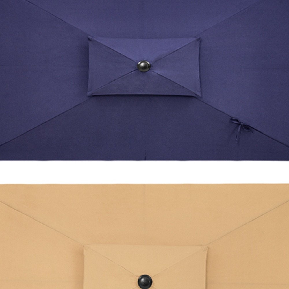 10' Tan Polyester Rectangular Tilt Market Patio Umbrella HomeRoots