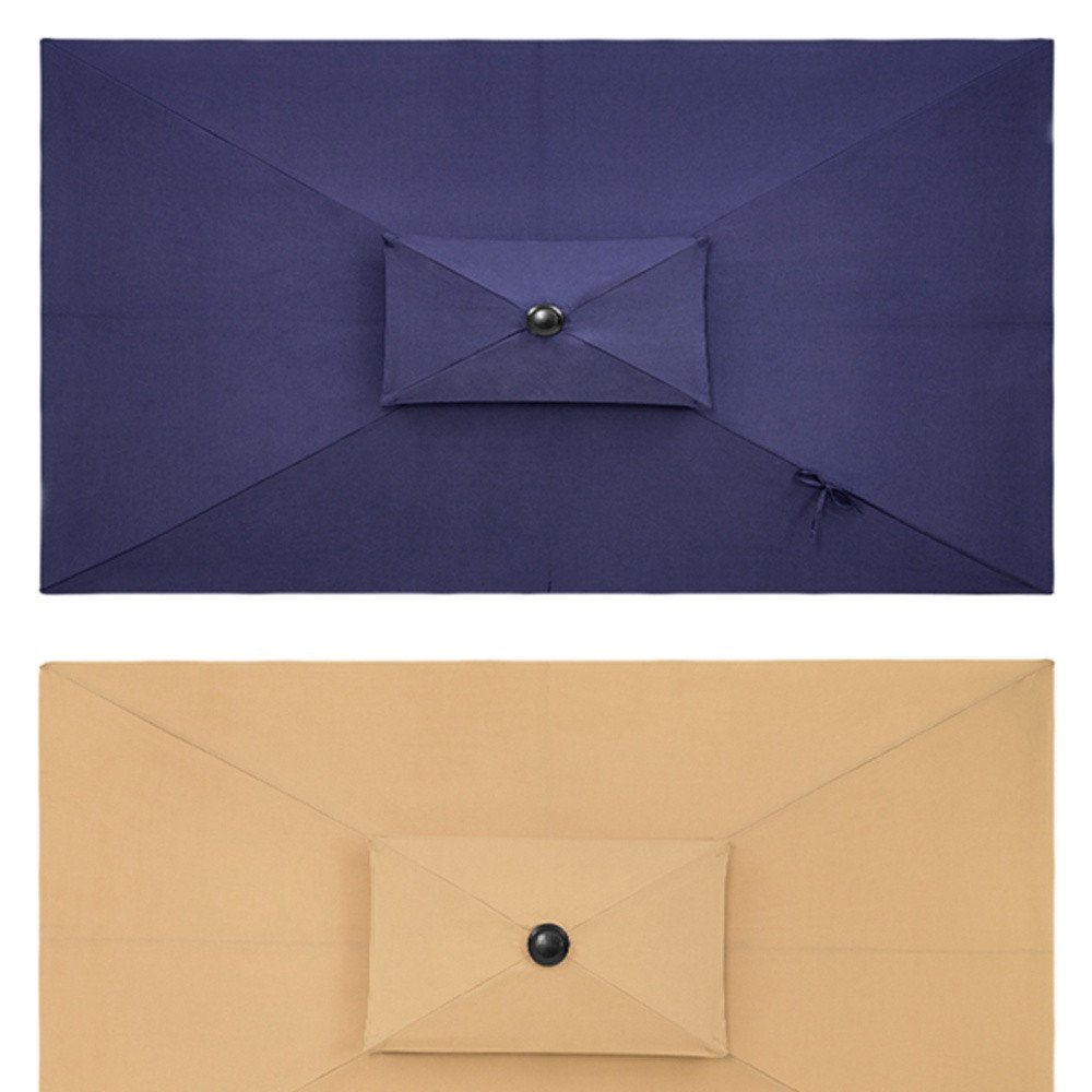 10' Tan Polyester Rectangular Tilt Market Patio Umbrella HomeRoots