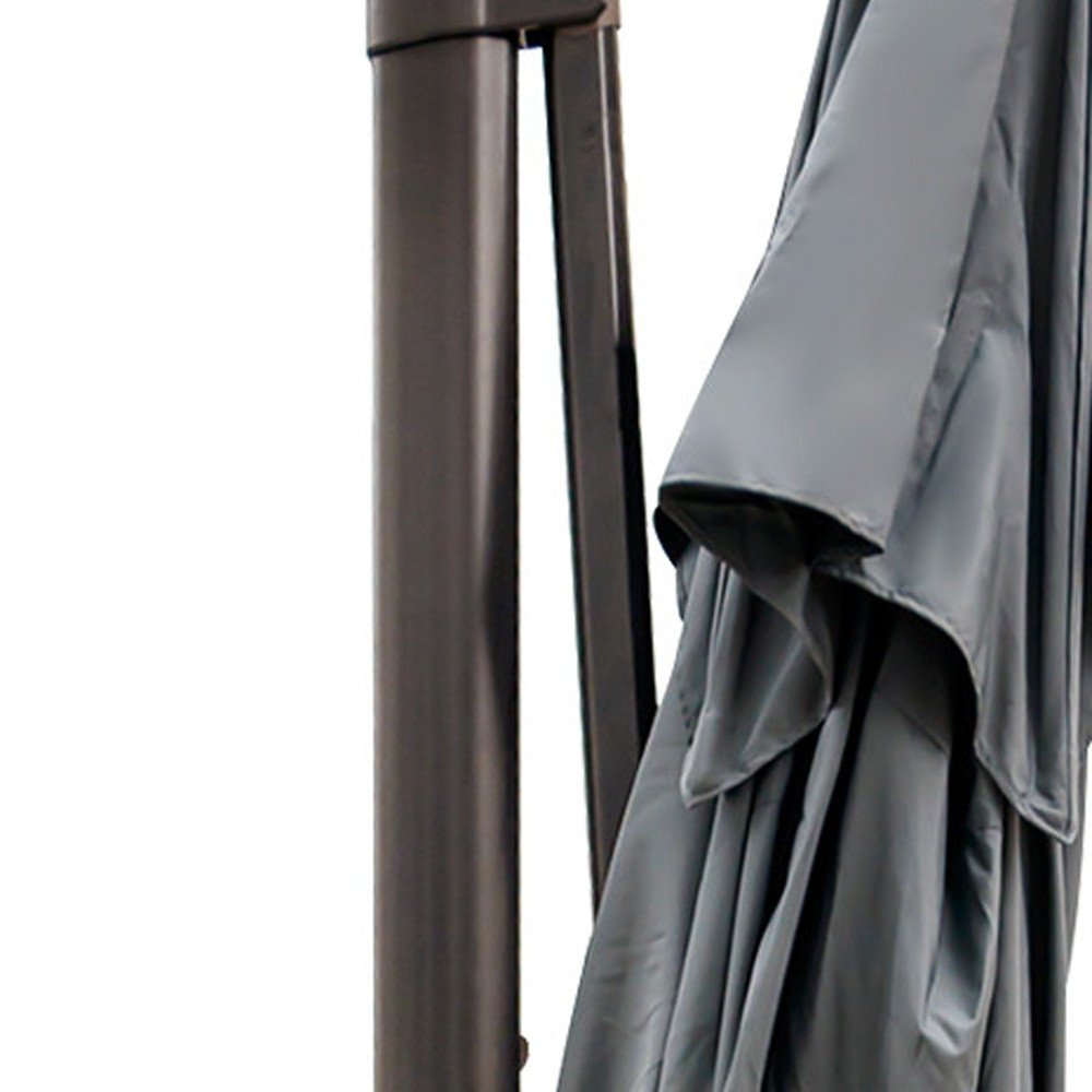 13' Gray Polyester Rectangular Tilt Cantilever Patio Umbrella with Stand — view 3