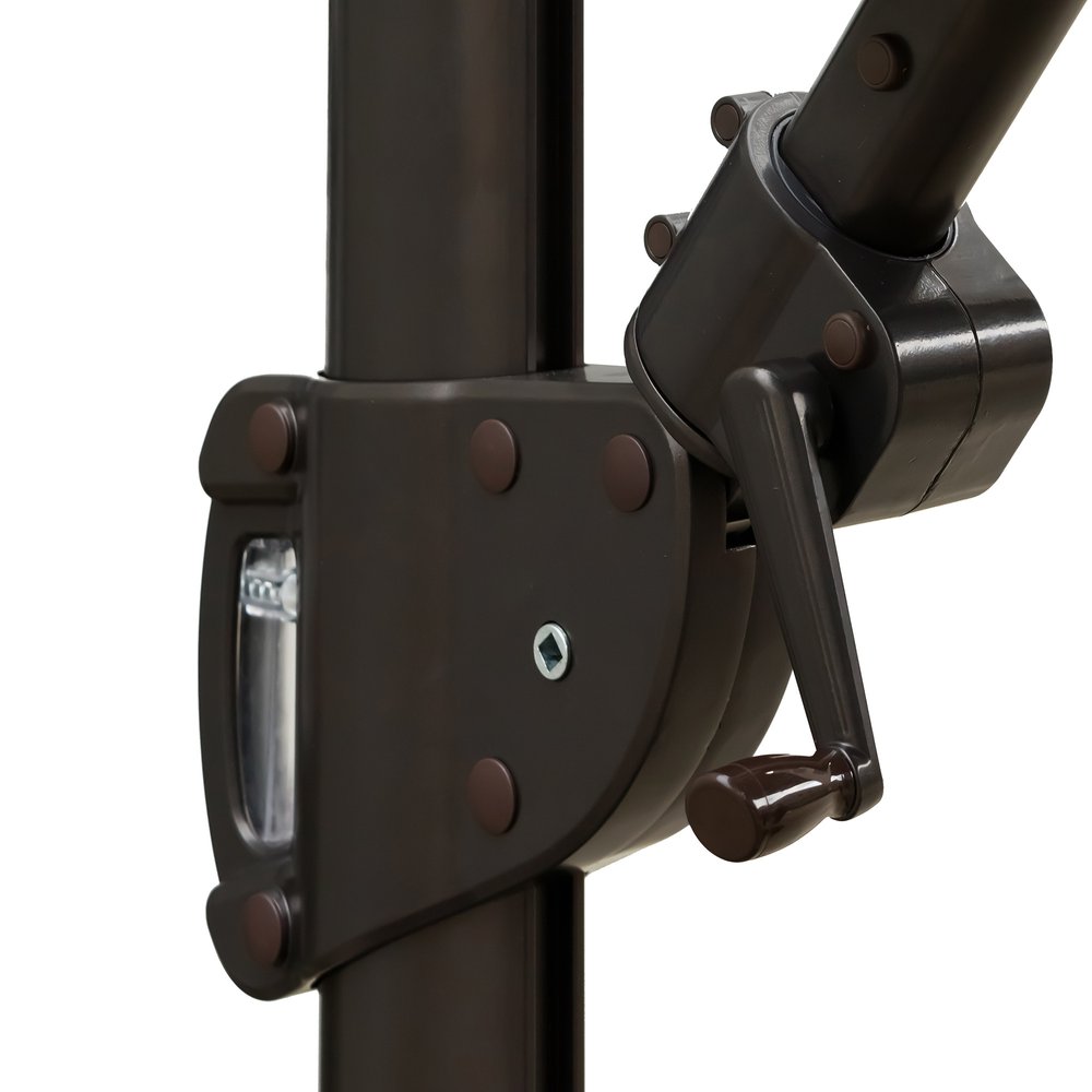 10' Navy Blue Polyester Square Tilt Cantilever Patio Umbrella With Stand HomeRoots