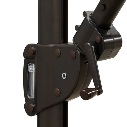 10' Navy Blue Polyester Square Tilt Cantilever Patio Umbrella With Stand HomeRoots