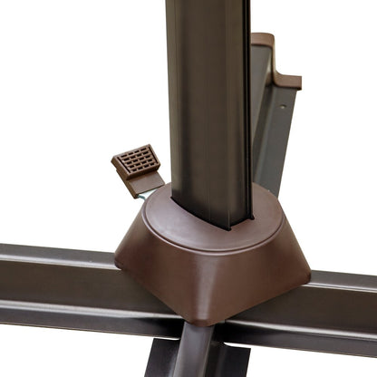 10' Navy Blue Polyester Square Tilt Cantilever Patio Umbrella With Stand HomeRoots