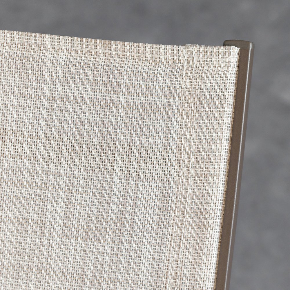 Set of Two Beige Aluminum Six Position Adjustable Outdoor Chaise Lounges — view 3