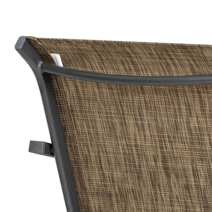 Set of Two 28" Gray and Brown Steel Outdoor Bar Height Chairs HomeRoots