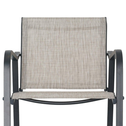 Set of Two 28" Gray Steel Outdoor Bar Height Chairs HomeRoots