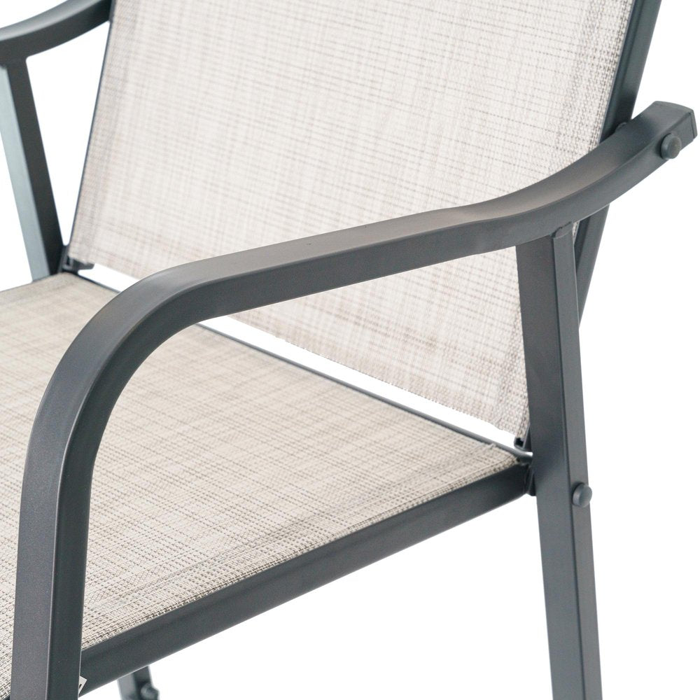 Set of Two 28" Gray Steel Outdoor Bar Height Chairs HomeRoots