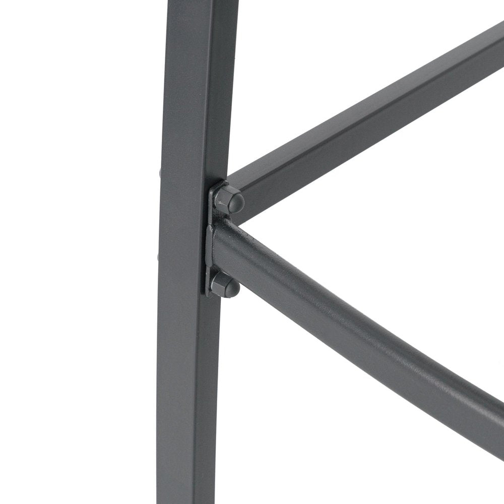 Set of Two 28" Gray Steel Outdoor Bar Height Chairs HomeRoots