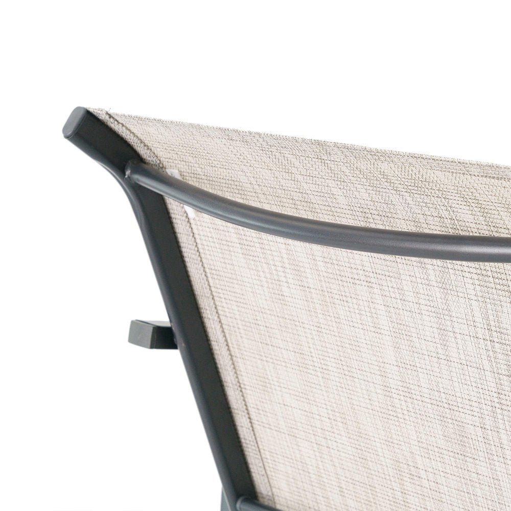 Set of Two 28" Gray Steel Outdoor Bar Height Chairs — view 5