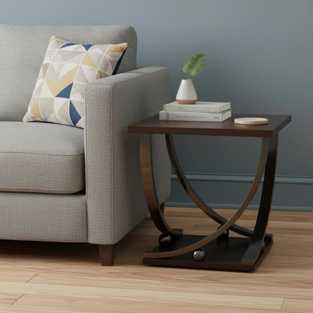 23" Black and Brown End Table HomeRoots