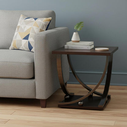 23" Black and Brown End Table HomeRoots