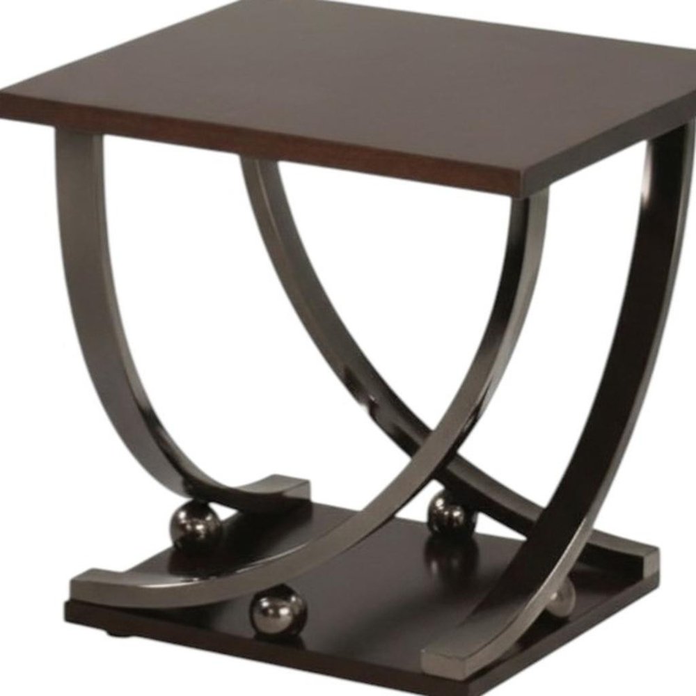 23" Black and Brown End Table HomeRoots