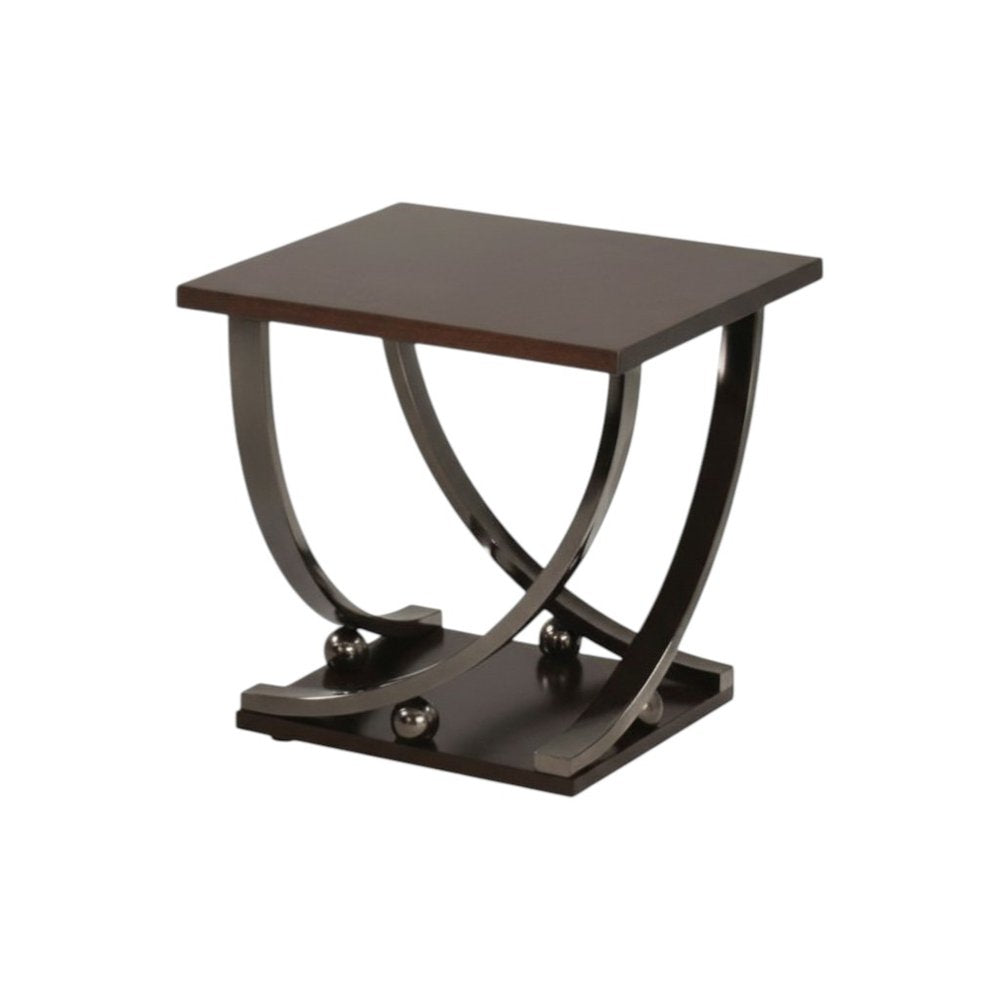 23" Black and Brown End Table HomeRoots