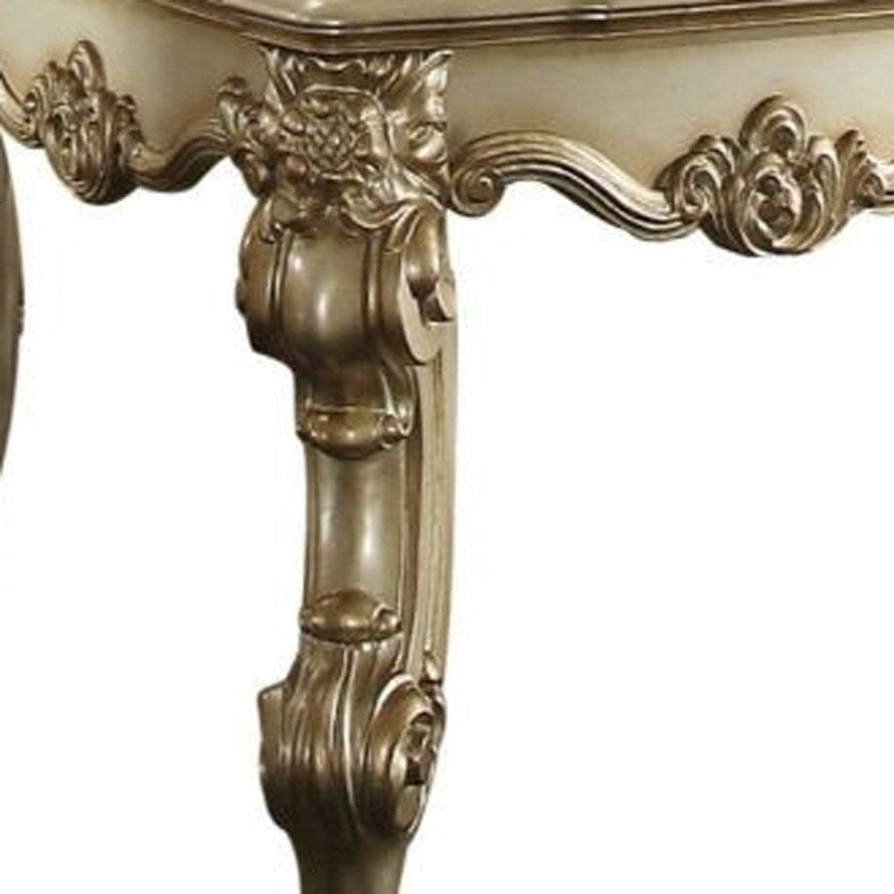 26" Gold Patina Manufactured Wood Square End Table HomeRoots