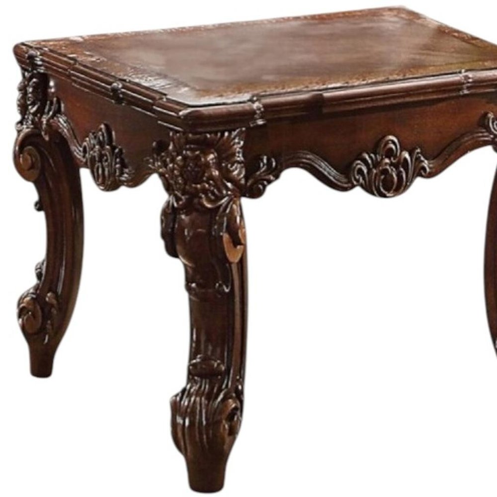 26" Cherry Manufactured Wood Square End Table HomeRoots