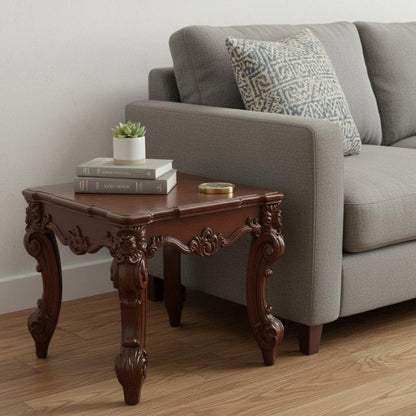 26" Cherry Manufactured Wood Square End Table HomeRoots