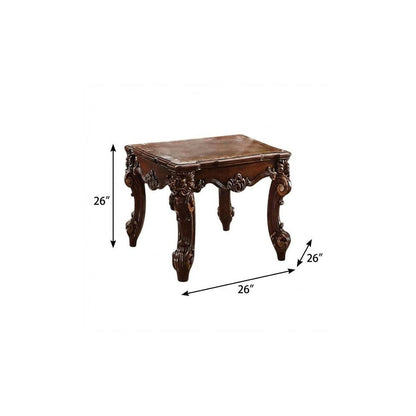 26" Cherry Manufactured Wood Square End Table HomeRoots