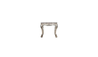 24" Vintage Bone White Solid Wood And Polyresin Square End Table HomeRoots