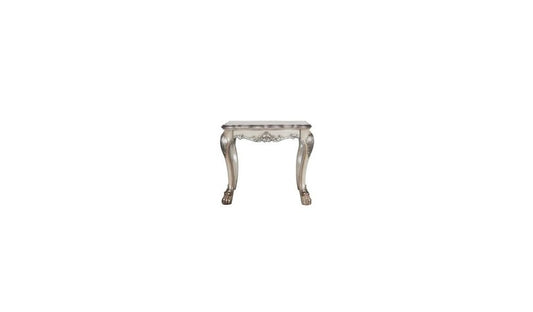 24" Vintage Bone White Solid Wood And Polyresin Square End Table HomeRoots