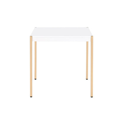 24" Gold And White Manufactured Wood Square End Table HomeRoots