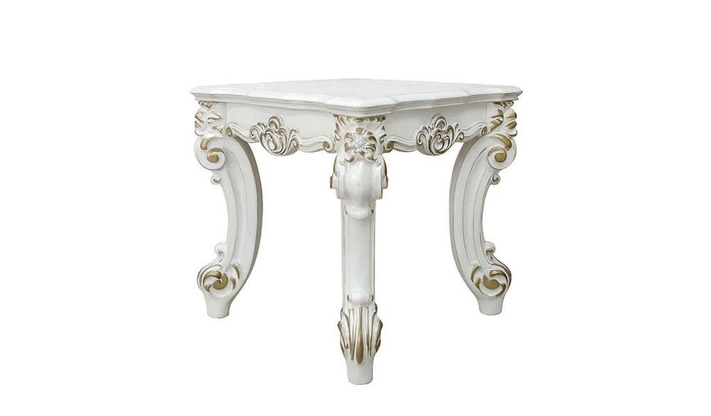 26" Antique Pearl Manufactured Wood Square End Table HomeRoots