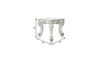 26" Antique Pearl Manufactured Wood Square End Table HomeRoots