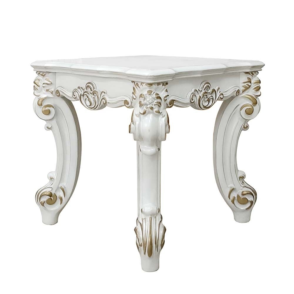 26" Antique Pearl Manufactured Wood Square End Table HomeRoots