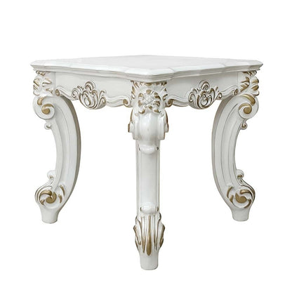 26" Antique Pearl Manufactured Wood Square End Table HomeRoots