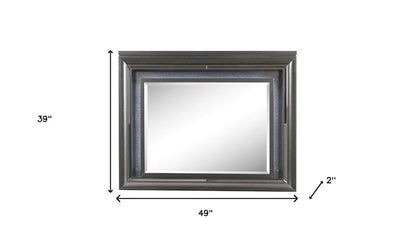 39" Gunmetal Lighted Wood Framed Mounted Dresser Mirror HomeRoots