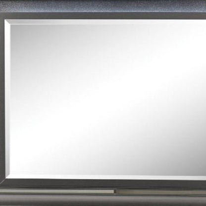 39" Gunmetal Lighted Wood Framed Mounted Dresser Mirror HomeRoots