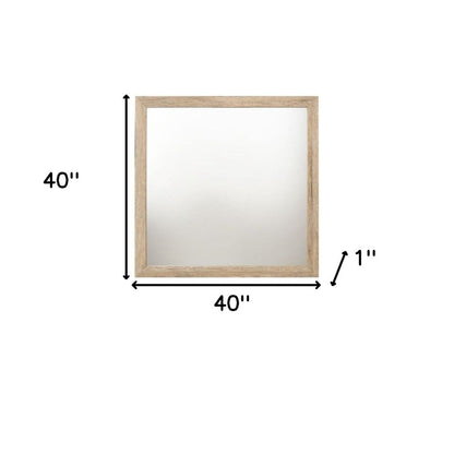 40" Natural Square Wood Framed Accent Mirror HomeRoots