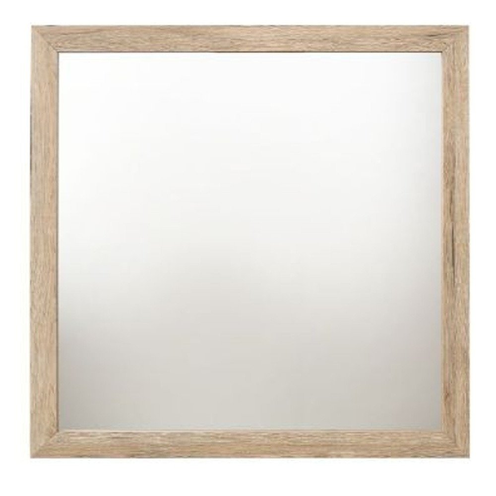40" Natural Square Wood Framed Accent Mirror HomeRoots