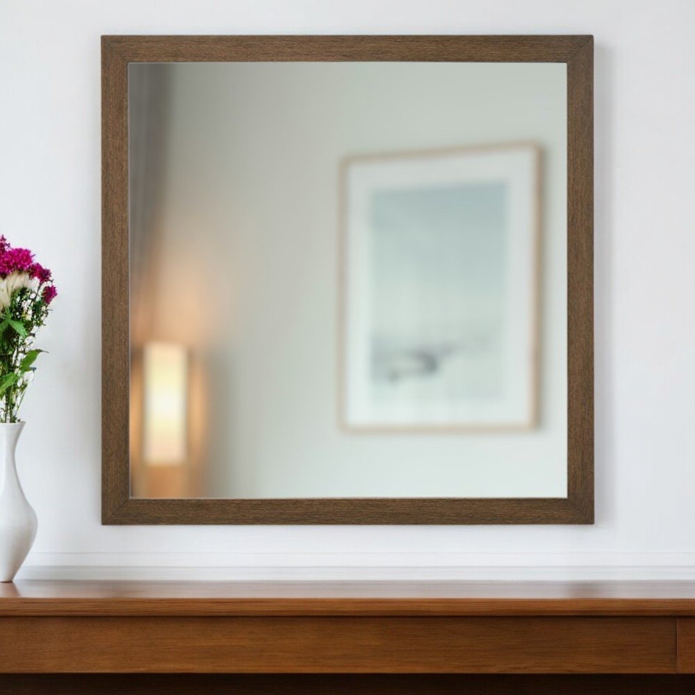 40" Square Wood Framed Accent Mirror HomeRoots
