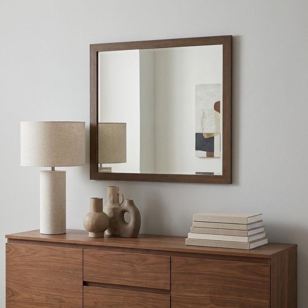 40" Square Wood Framed Accent Mirror HomeRoots