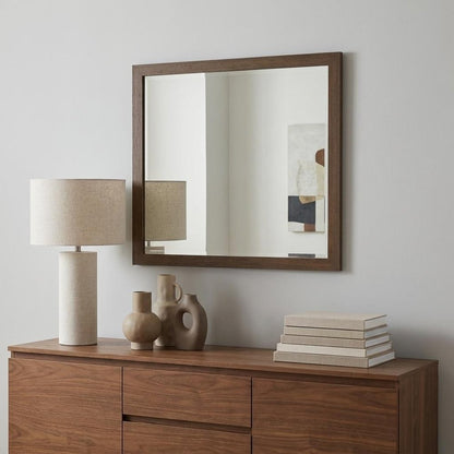 40" Square Wood Framed Accent Mirror HomeRoots