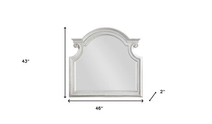 43" Antique White Irregular Dresser Mirror