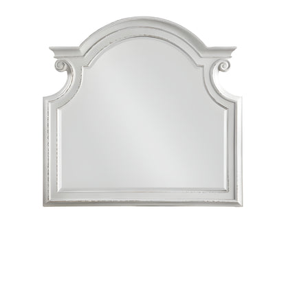 43" Antique White Irregular Dresser Mirror