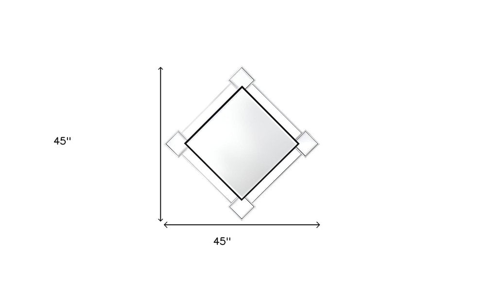 45" Gray And Black Abstract Metal Framed Accent Mirror HomeRoots