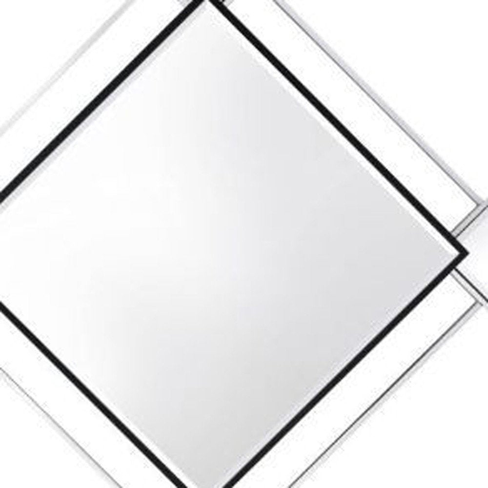 45" Gray And Black Abstract Metal Framed Accent Mirror HomeRoots