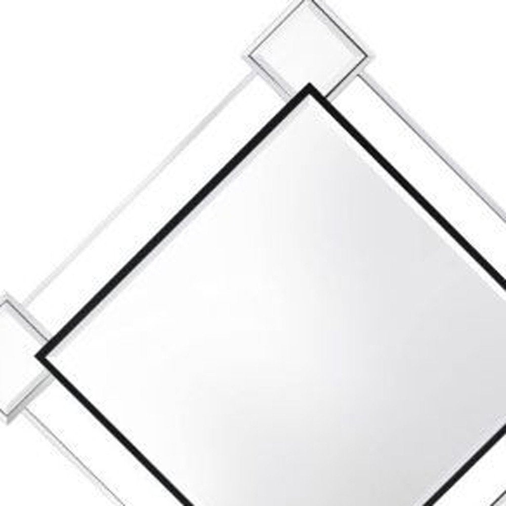 45" Gray And Black Abstract Metal Framed Accent Mirror HomeRoots