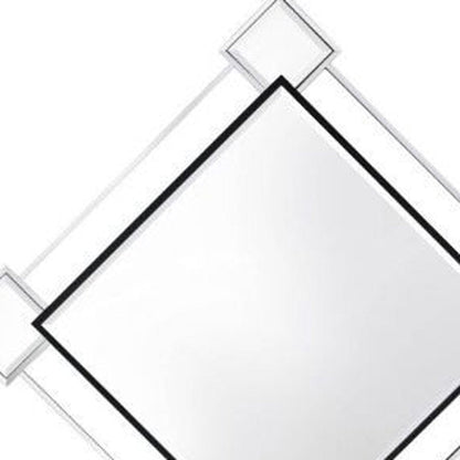 45" Gray And Black Abstract Metal Framed Accent Mirror HomeRoots