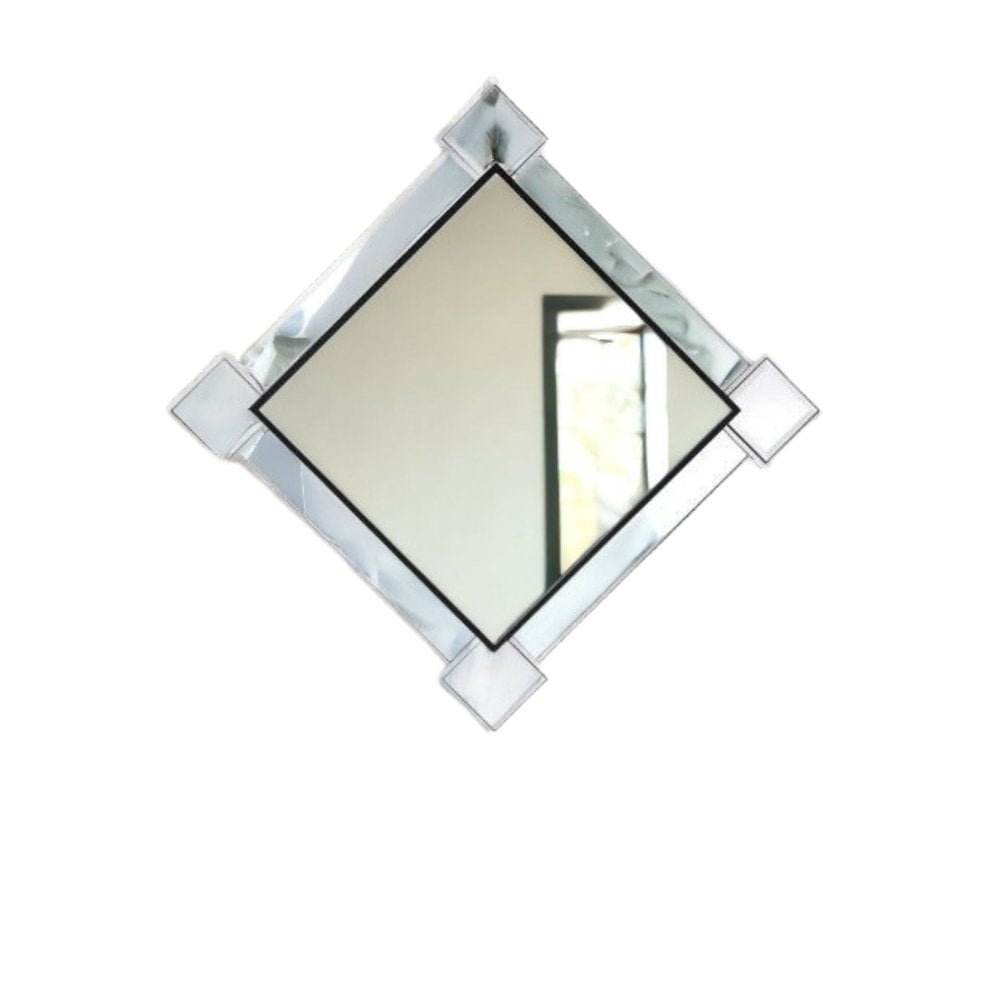 45" Gray And Black Abstract Metal Framed Accent Mirror HomeRoots