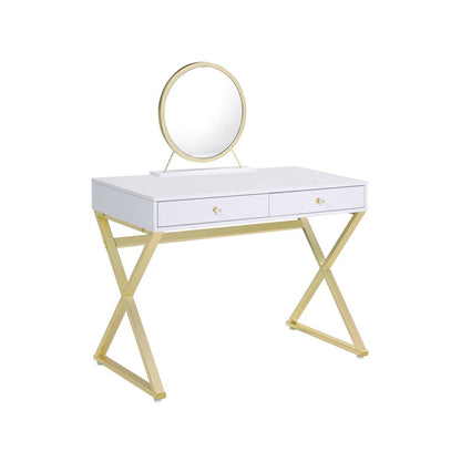 42" Mirrored Vanity Table with Mirror HomeRoots