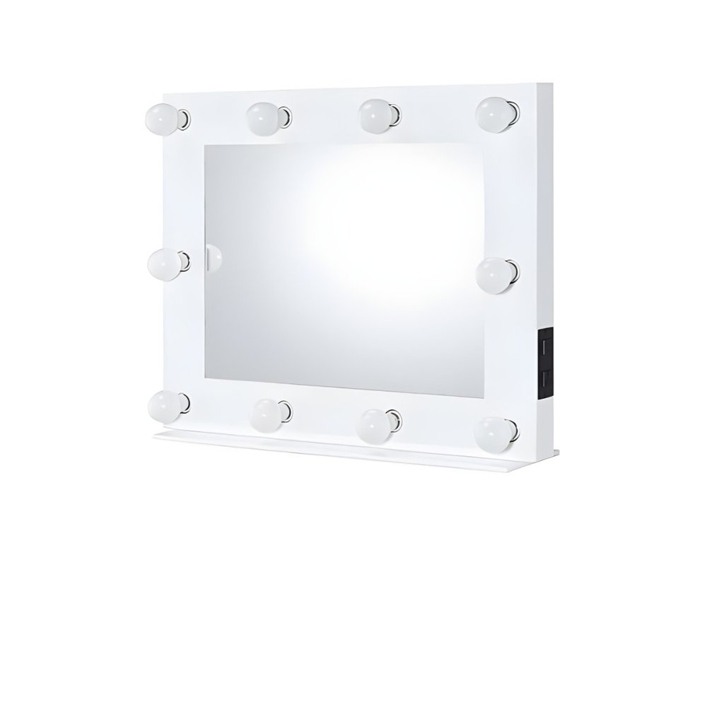 26" White Metal Framed Mounted Accent Mirror HomeRoots