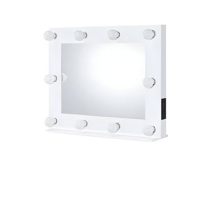 26" White Metal Framed Mounted Accent Mirror HomeRoots