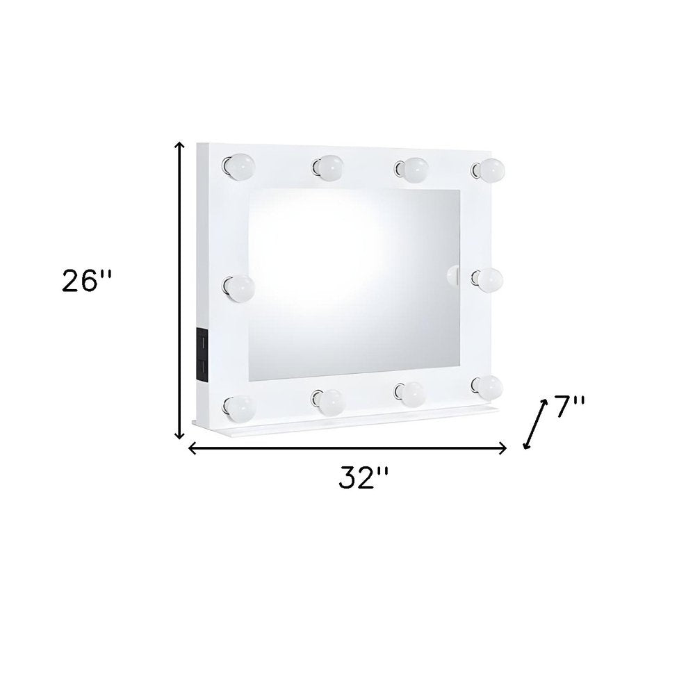 26" White Metal Framed Mounted Accent Mirror HomeRoots