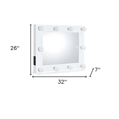 26" White Metal Framed Mounted Accent Mirror HomeRoots